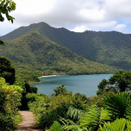 Caribbean Holidays, Grenada Walking Holidays, A scenic view of Grand Etang National Park in Grenada, with rainforest, mountain ridges and a clear walking path