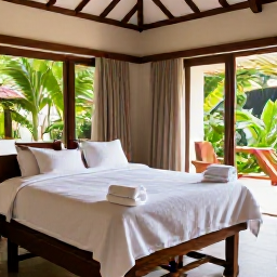 Caribbean Holidays, Grenada Wellness, Peaceful Grenada spa treatment in a bright tropical room with natural materials, soft towels and views of greenery