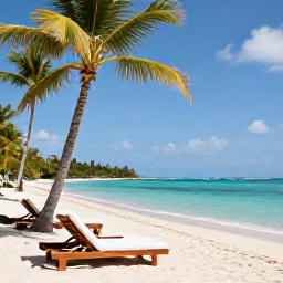Caribbean Holidays, Guadeloupe Adults Only, A quiet adults-only resort beside a turquoise Caribbean beach in Guadeloupe, with sun loungers, palm trees and February sunshine