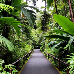 Caribbean Holidays, Guadeloupe Adults Only, Lush Guadeloupe rainforest and waterfall in May, with a walking trail, volcanic mountains and tropical vegetation