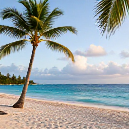 Caribbean Holidays, Guadeloupe Adults Only March, Quiet adults-only beach resort in Guadeloupe in March, with palm trees, turquoise sea and soft morning sunlight