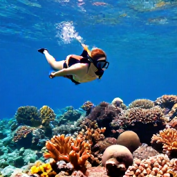 Caribbean Holidays, Guadeloupe Adventure Holidays, Snorkeller exploring clear Caribbean water above a colourful coral reef in Guadeloupe