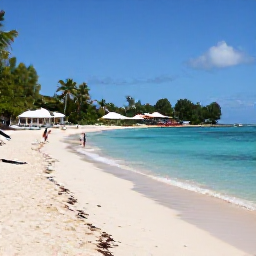 Caribbean Holidays, Guadeloupe Adventure, Travellers enjoying a quiet sandy beach and a small coastal village in Guadeloupe during a warm November day