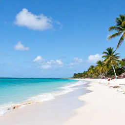 Caribbean Holidays, Guadeloupe April Holidays, A sunny Guadeloupe beach with turquoise water, white sand, palm trees and a relaxed Caribbean atmosphere in April