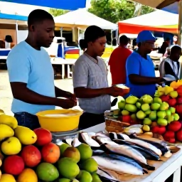 Caribbean Holidays, Guadeloupe Cooking, Colourful Guadeloupe market in August with tropical fruit, spices, fresh fish and friendly local stallholders