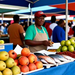 Caribbean Holidays, Guadeloupe Cooking, Colourful Guadeloupe market in December with tropical fruit, spices, fresh fish and friendly local sellers