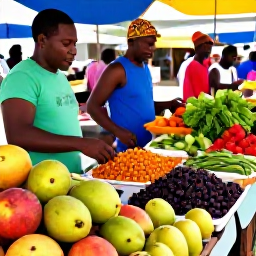 Caribbean Holidays, Guadeloupe Cooking Holidays, A colourful Guadeloupe market in November with tropical fruit, fresh spices, vegetables and friendly local traders