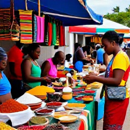 Caribbean Holidays, Guadeloupe Culture Holidays, Colourful traditional market in Pointe-&agrave;-Pitre, Guadeloupe, with local produce, spices, handmade crafts and visitors browsing