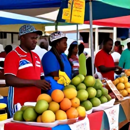 Caribbean Holidays, Guadeloupe December, A colourful Guadeloupe market with tropical fruit, Creole food, local crafts and friendly island shoppers