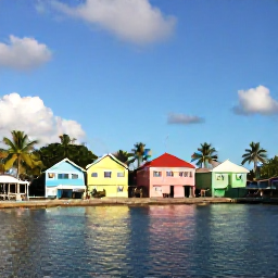 Caribbean Holidays, Guadeloupe December Break, Sunny waterfront in Pointe-&agrave;-Pitre, Guadeloupe, with colourful buildings, palm trees and a relaxed December atmosphere