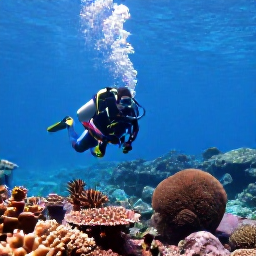Caribbean Holidays, Guadeloupe Diving October, Scuba divers visiting coral gardens and underwater rock formations in the Cousteau Reserve near Basse-Terre