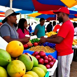 Caribbean Holidays, Guadeloupe February, Local Caribbean market in Guadeloupe with fresh fruit, spices, colourful stalls and welcoming February visitors