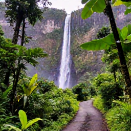 Caribbean Holidays, Guadeloupe Holidays, Lush tropical rainforest in Guadeloupe National Park with a waterfall and mountain trail