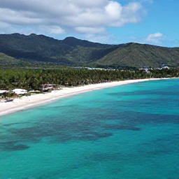 Caribbean Holidays, Guadeloupe Honeymoons, Aerial view of Guadeloupe coastline with white beaches, green hills and clear turquoise Caribbean water