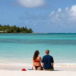 Caribbean Holidays, Guadeloupe Honeymoons, Happy newlywed couple enjoying a peaceful Guadeloupe holiday overlooking the Caribbean coastline in November