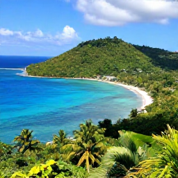 Caribbean Holidays, Guadeloupe Instagram, Aerial view of Guadeloupe coastline and emerald jungle from a scenic viewpoint, with vivid blue Caribbean water