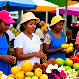 Caribbean Holidays, Guadeloupe Instagram Spots, Colourful market in Pointe-&agrave;-Pitre, Guadeloupe, with tropical fruit, spices, flowers and friendly local traders