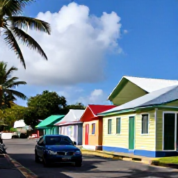 Caribbean Holidays, Guadeloupe Instagram Spots, Colourful wooden houses and a waterfront street in Pointe-&agrave;-Pitre, Guadeloupe, with tropical light and local Caribbean character