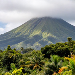 Caribbean Holidays, Guadeloupe Instagram Spots, Panoramic view from La Soufri&egrave;re volcano across misty green mountains and tropical forest in Basse-Terre, Guadeloupe