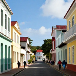Caribbean Holidays, Guadeloupe January Breaks, Historic colonial buildings and colourful streets in Pointe-&agrave;-Pitre, Guadeloupe, with visitors exploring on foot