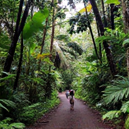 Caribbean Holidays, Guadeloupe January Holidays, A lush Guadeloupe rainforest trail with waterfalls, tropical plants and visitors walking through Basse-Terre National Park