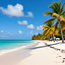 Caribbean Holidays, Guadeloupe January Holidays, A sunny Guadeloupe beach in January with turquoise water, white sand, palm trees and a relaxed holiday atmosphere