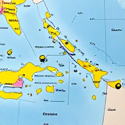 Caribbean Holidays, Guadeloupe Multi-Country, Colourful Caribbean map showing Guadeloupe and nearby islands, with travel route lines and tropical sea