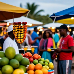 Caribbean Holidays, Guadeloupe Multi-Country Holidays, A Caribbean market in April with colourful fruit, local crafts, friendly people and a warm island evening
