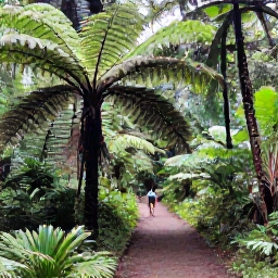 Caribbean Holidays, Guadeloupe Nature Holidays, A well-marked rainforest trail through Guadeloupe National Park, with giant ferns, tropical trees and hikers exploring the Basse-Terre mountains