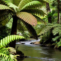 Caribbean Holidays, Guadeloupe Nature Holidays, Lush Guadeloupe rainforest in December with tropical ferns, towering trees and a gently flowing river in Guadeloupe National Park