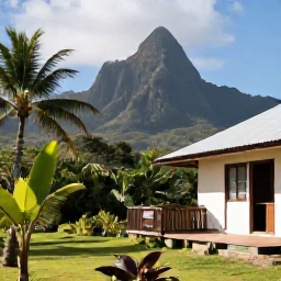 Caribbean Holidays, Guadeloupe Nature Holidays, Relaxed eco-friendly guesthouse surrounded by tropical greenery in Guadeloupe, with a small terrace and mountain scenery