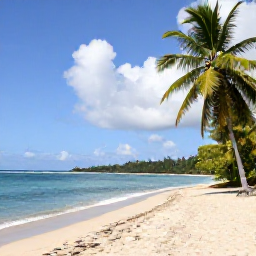Caribbean Holidays, Guadeloupe Nature, Quiet palm-fringed beach and coastal walking trail on Grande-Terre, Guadeloupe