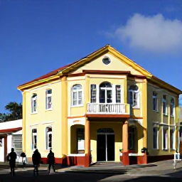 Caribbean Holidays, Guadeloupe November, Visitors walking through Pointe-&agrave;-Pitre, Guadeloupe, admiring colourful colonial architecture and the Memorial ACTe cultural centre