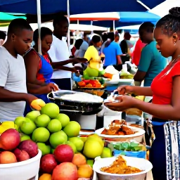 Caribbean Holidays, Guadeloupe October Break, Visitors enjoying a colourful Guadeloupe food market with tropical fruit, spices, fresh fish and Creole dishes
