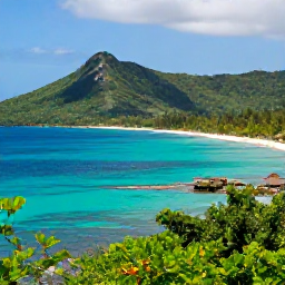 Caribbean Holidays, Guadeloupe Scuba Diving, Tropical Guadeloupe coastline with turquoise sea, green hills and a relaxed beach atmosphere