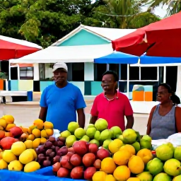 Caribbean Holidays, Guadeloupe Solo Holidays, Colourful Guadeloupe market with tropical fruit, spices and friendly local sellers in a sunny town square