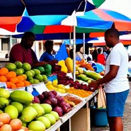 Caribbean Holidays, Guadeloupe Solo Holidays, Sunny March morning at Sainte-Anne market in Guadeloupe, colourful fruit stalls, spices and friendly local shoppers