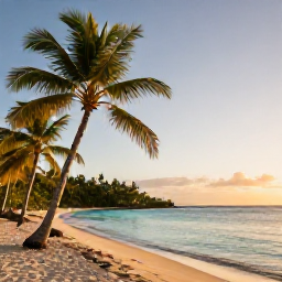 Caribbean Holidays, Guadeloupe Spa Breaks, A peaceful luxury spa beside a tropical beach in Guadeloupe, with palm trees, warm light and calm turquoise water