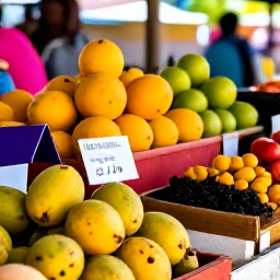 Caribbean Holidays, Guadeloupe Spa Breaks, Colourful Guadeloupe market with fresh tropical fruit, spices and local food in warm January daylight
