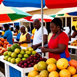 Caribbean Holidays, Guadeloupe Spa Breaks, Colourful Guadeloupe market with tropical fruit, local spices and friendly vendors in a lively island town