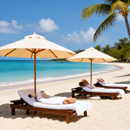Caribbean Holidays, Guadeloupe Spa Breaks, Relaxing beachfront spa treatment at a luxury resort in Guadeloupe during sunny January weather