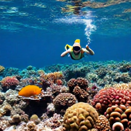 Caribbean Holidays, Guadeloupe Tours, Visitors snorkelling above a colourful coral reef in clear Caribbean water near Guadeloupe