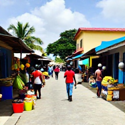 Caribbean Holidays, Haiti Adults Only, Colourful Haitian market street with local crafts, tropical produce and friendly atmosphere in July
