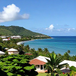 Caribbean Holidays, Haiti Adults Only May, Haiti coastal landscape in May with sunny skies, tropical hills and a peaceful resort view