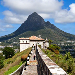 Caribbean Holidays, Haiti Adventure, Historic Haitian citadel on a dramatic mountain ridge with visitors exploring the stone walls