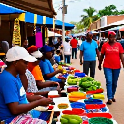Caribbean Holidays, Haiti Adventure Holidays, A colourful Haitian market in May with handmade crafts, tropical produce and friendly local traders in a lively street setting