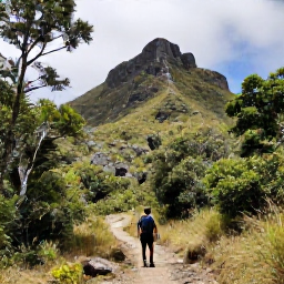 Caribbean Holidays, Haiti Adventure Holidays, A rugged Haitian mountain landscape with a hiker following a forest trail near Citadelle Laferri&egrave;re