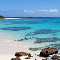 Caribbean Holidays, Haiti Adventure Holidays, Clear Caribbean water beside a quiet Haitian beach with snorkellers, coral reefs and rocky coastline