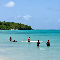Caribbean Holidays, Haiti Adventure Holidays, Kayakers and snorkellers exploring calm turquoise water along Haiti&rsquo;s southern Caribbean coast