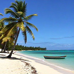 Caribbean Holidays, Haiti Adventure, Quiet Haitian beach near Jacmel in September, with palm trees, clear water and a small boat on the shoreline